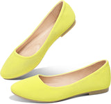 VUN Round Toe Women Flat Shoes Slip on Girls Dress Black Ballet Flats