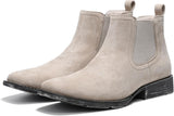 VUN Genuine Cowhide Suede Chelsea Boots For Men Western Boots Ankle Boot Casual Dress Slip On