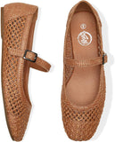 VUN Mary Jane Shoes Women Woven Flats for Women