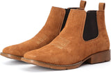 VUN Genuine Cowhide Suede Chelsea Boots For Men Western Boots Ankle Boot Casual Dress Slip On