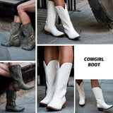 VUN Cowboy Boots For Women Mid Calf Cowgirl Boots Pointy Toe Western Boot