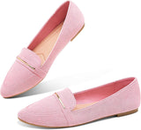 VUN Women's Pointy Toe Loafer Flat Comfortable
