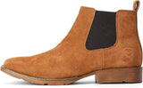 VUN Genuine Cowhide Suede Chelsea Boots For Men Western Boots Ankle Boot Casual Dress Slip On