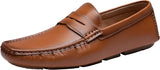 VUN Men's Loafers Casual Slip On Shoes Soft Penny Loafers - 802 Polished Brown / 9