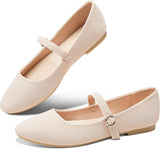 VUN Mary Jane Flat Shoes Round Toe Ballet Flats for Women