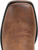 VUN Cowboy Boots For Women Square Toe Western Boots Mid Calf Cowgirl Boots Pull On Embroidered Brown Cowboy Boots