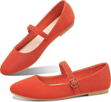 VUN Mary Jane Flat Shoes Round Toe Ballet Flats for Women
