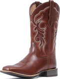 VUN Women's Leather Western Boots Square Toe Cowboy Boots for Women Mid Calf