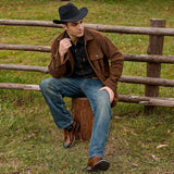 VUN Cowboy Boots Men Square Toe Western Boots Durable Classic Embroidered