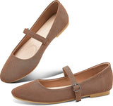 VUN Mary Jane Flat Shoes Round Toe Ballet Flats for Women