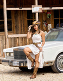 VUN Cowboy Boots For Women Square Toe Cowgirl Boots Mid Calf Western Boots Pull On
