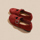 VUN Women's Flats Loafers Retro Leather Lace-Up